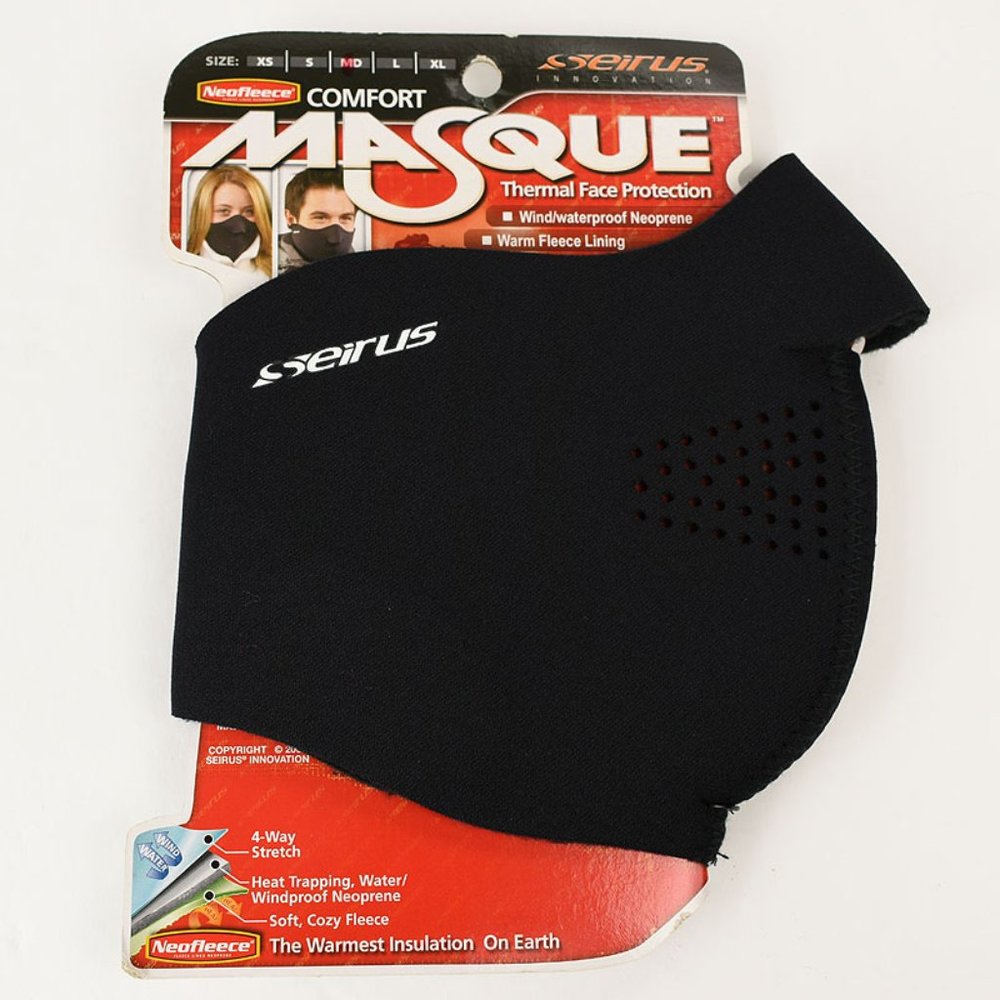 SEIRUS Unisex Black MASQUE Thermal Face Protection Medium NEW